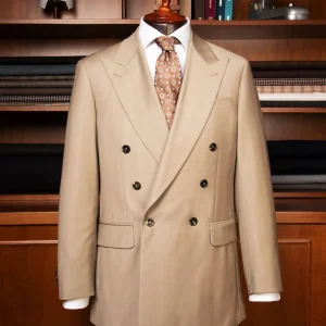 Abito Perugino Beige Spinato Sfoderato