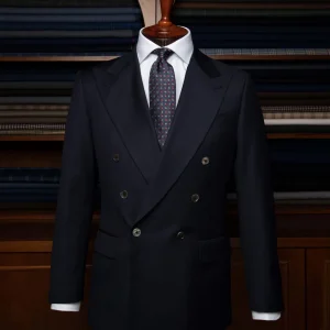 Abito Perugino Blu Notte Gessato Rosso