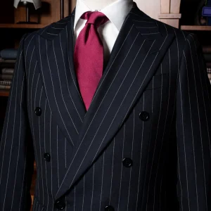 Abito Perugino Gessato Blu Scuro