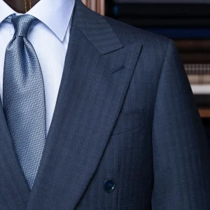 Abito Perugino Spinato Blu