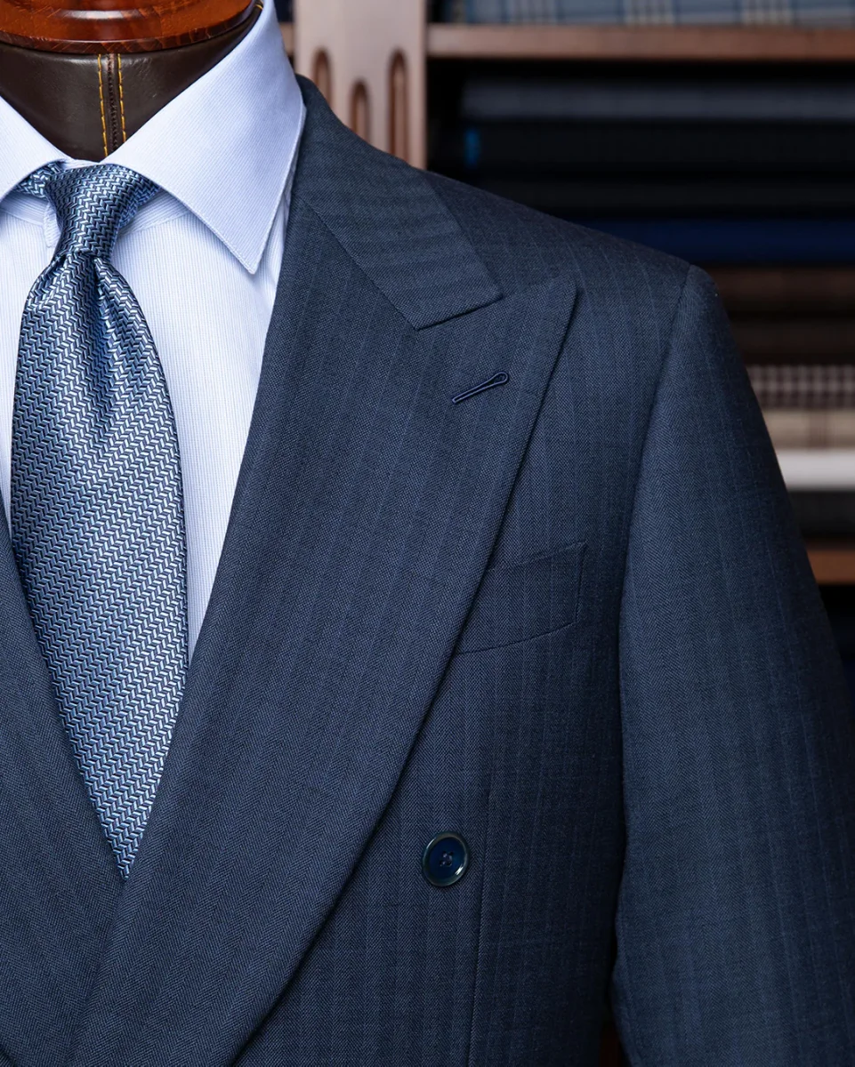 Abito Perugino Spinato Blu