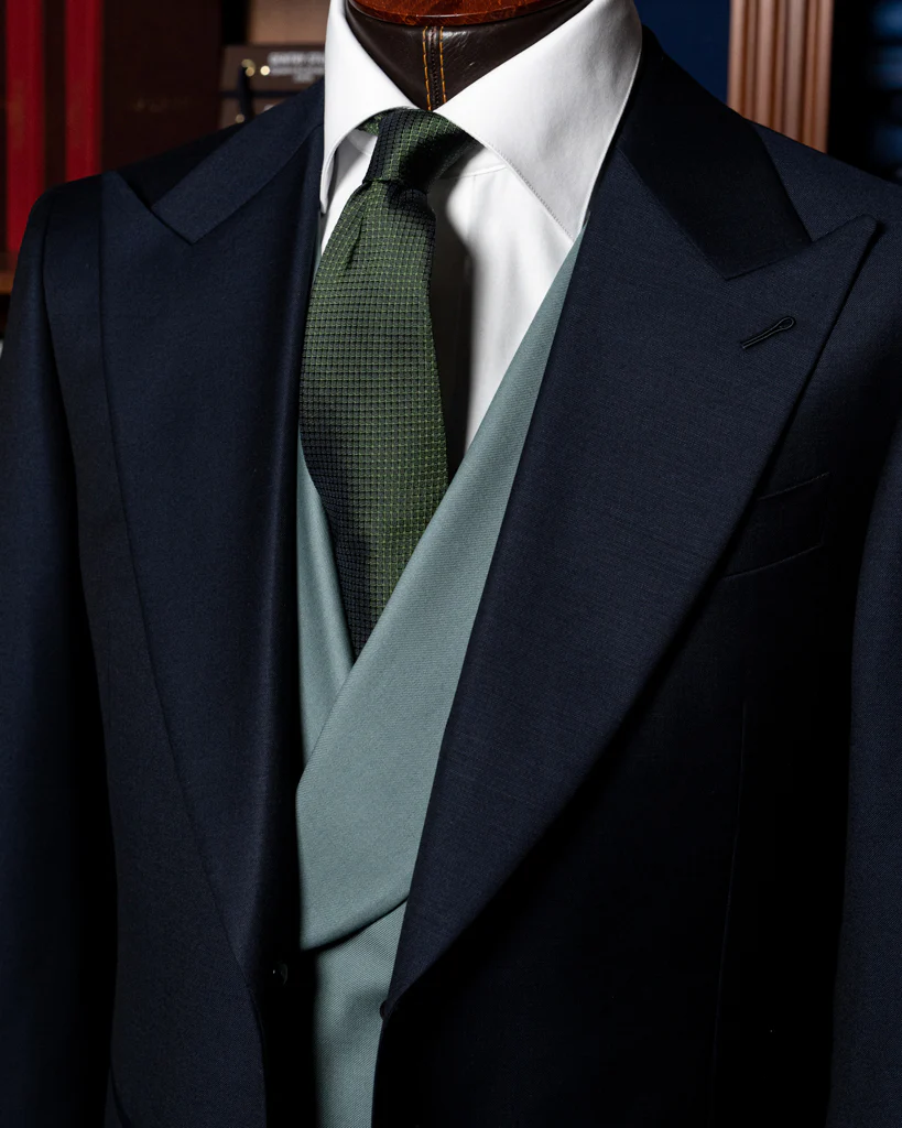 Abito Bernini Blu Navy con Gilet Verde