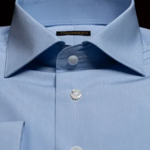 Camicia Azzurra Mini Quadri