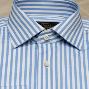 Camicia Bacchettata Azzurra Stretch