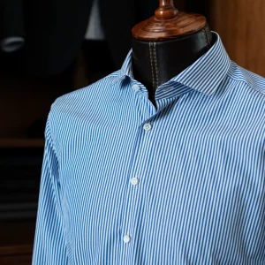 Camicia Blu Bacchettata