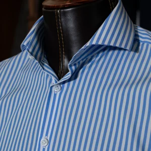 Camicia Bianca e Azzurra Bacchettata