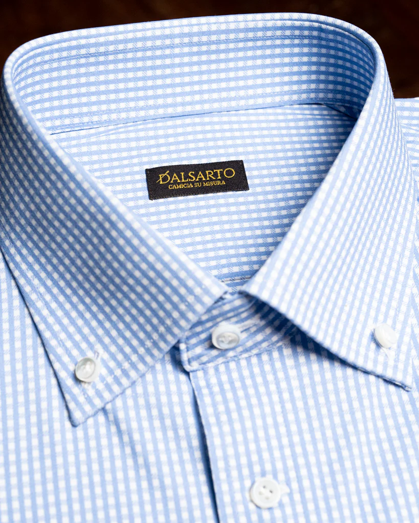 Camicia Button Down Quadri Azzurri - immagine 3