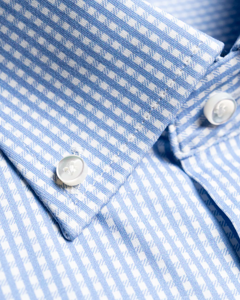 Camicia Button Down Quadri Azzurri - immagine 4