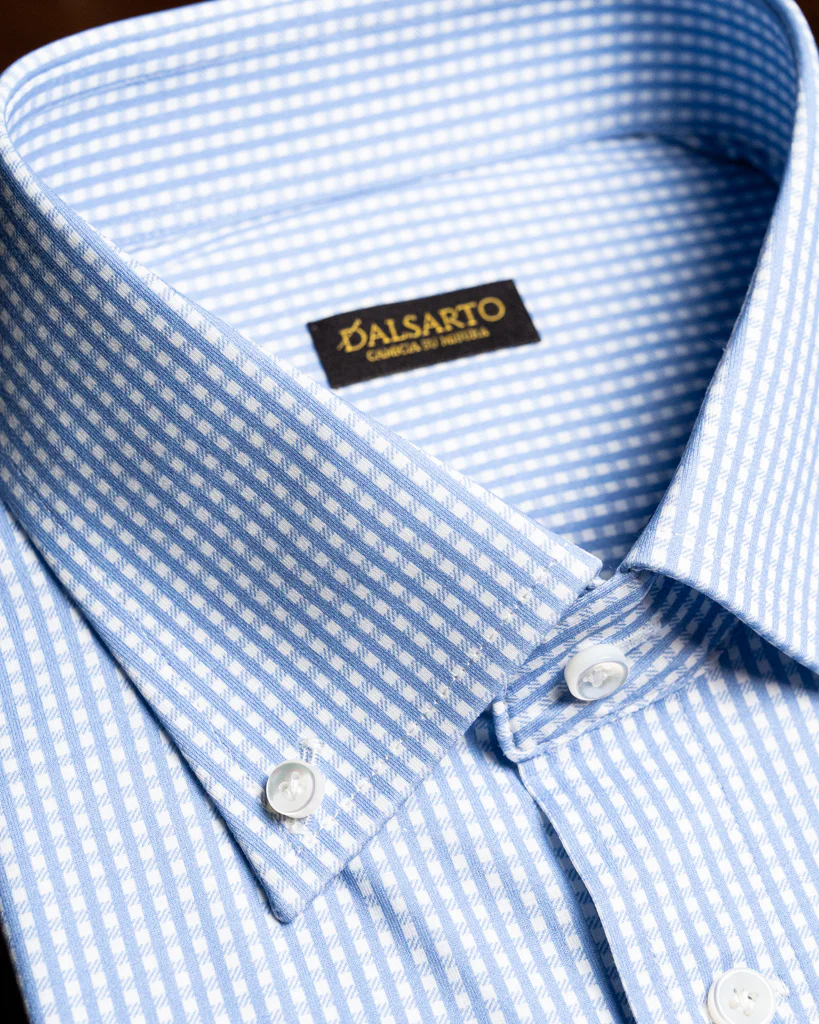 Camicia Button Down Quadri Azzurri - immagine 5