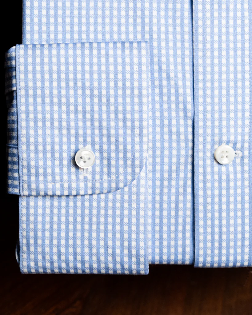 Camicia Button Down Quadri Azzurri - immagine 6