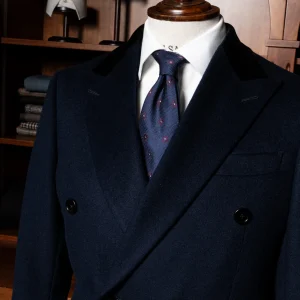 Cappotto Ghiberti Blu Scuro Lana Cashmere