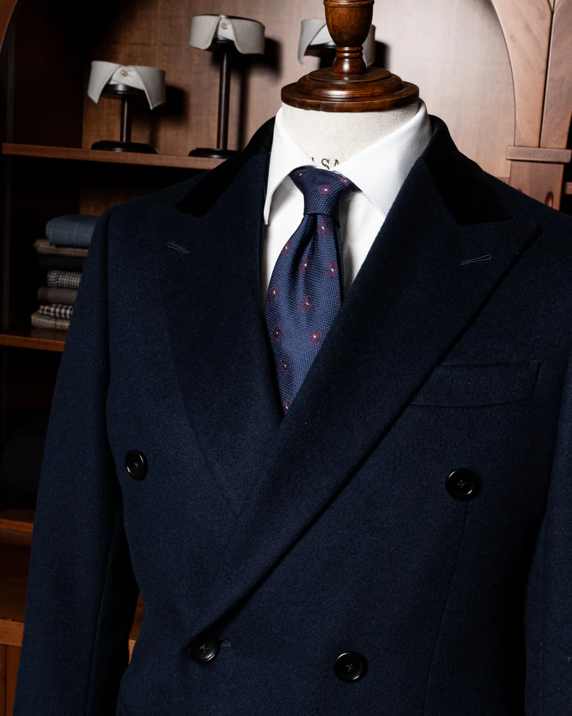 Cappotto Ghiberti Blu Scuro Lana Cashmere