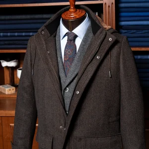 Cappotto Marrone Spinato