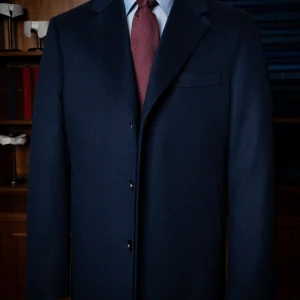 Cappotto Blu Scuro Monopetto