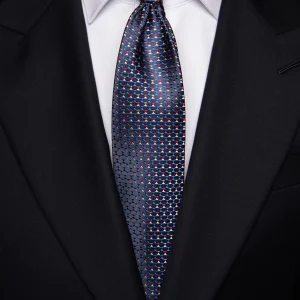 Cravatta Blu con Fantasia Multicolor