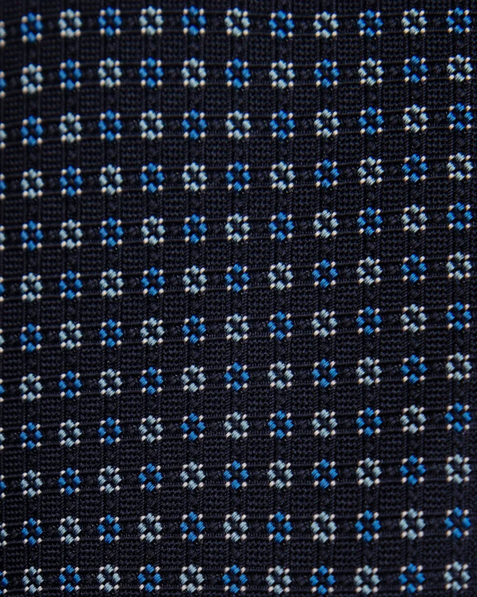 Cravatta Blu con Microquadri Azzurri - immagine 7