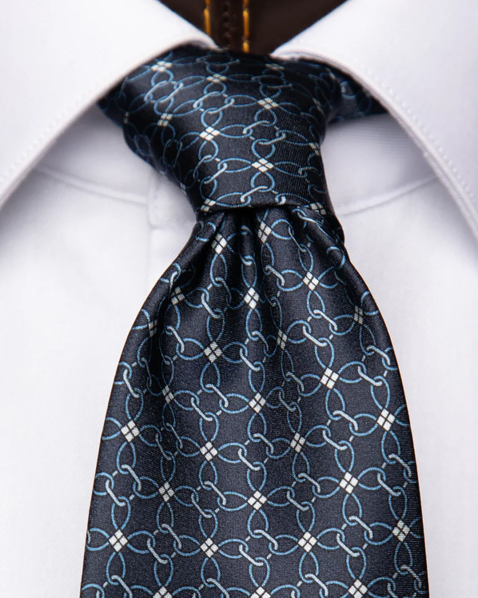 Cravatta Blu Fantasia Concatenata - immagine 4