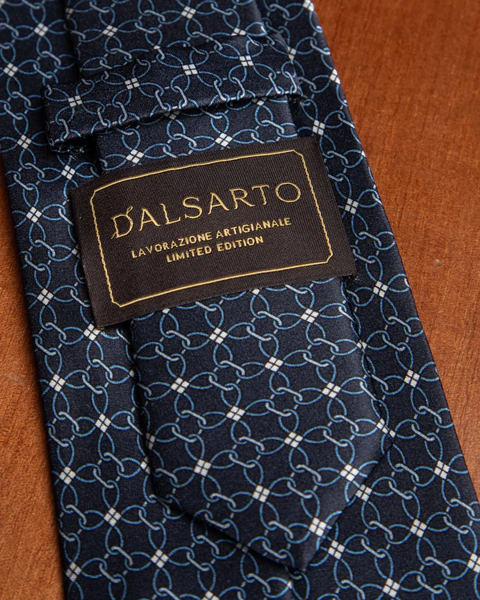 Cravatta Blu Fantasia Concatenata - immagine 5