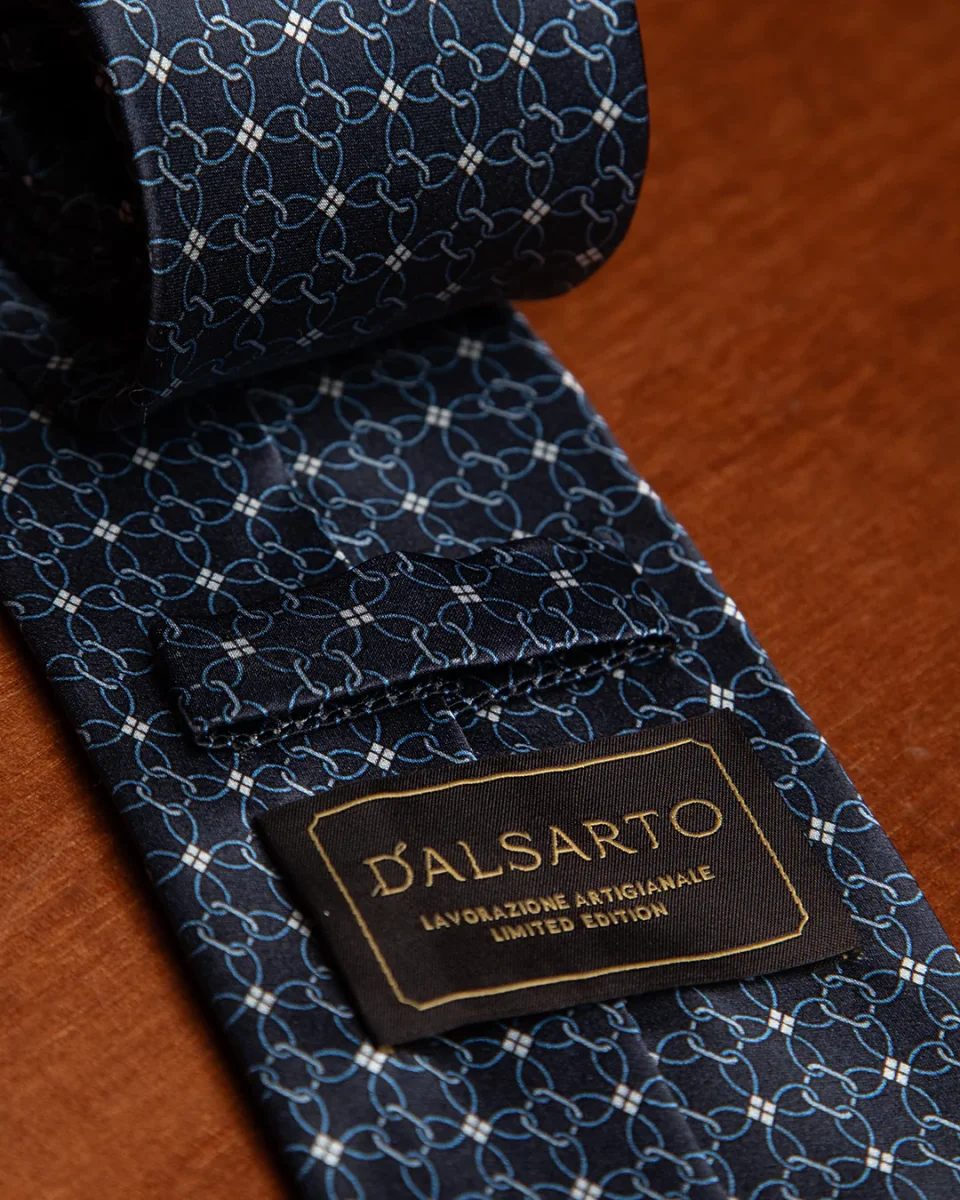 Cravatta Blu Fantasia Concatenata - immagine 6
