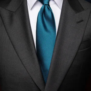 Cravatta Blu Notte e Azzurro con Microfantasia