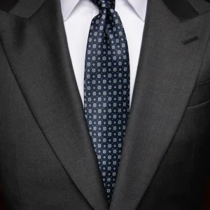 Cravatta Blu Scuro con Microfantasia