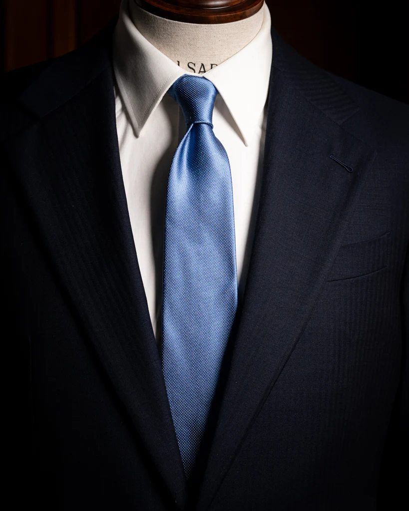 Cravatta Jacquard con Microtrama a Puntini