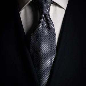 Cravatta Jacquard Blu Notte con Microfantasia