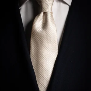 Cravatta Jacquard Chevron Panna