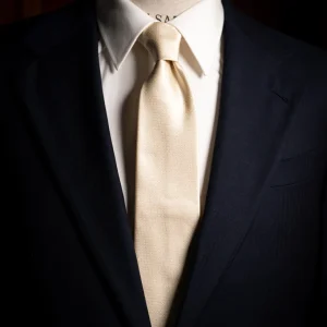 Cravatta Jacquard Con Microtrama Latte e Miele