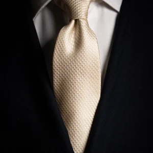 Cravatta Jacquard Chevron Miele