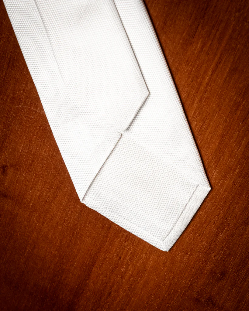 Cravatta Jacquard Grigio Perla con Microtrama - immagine 5