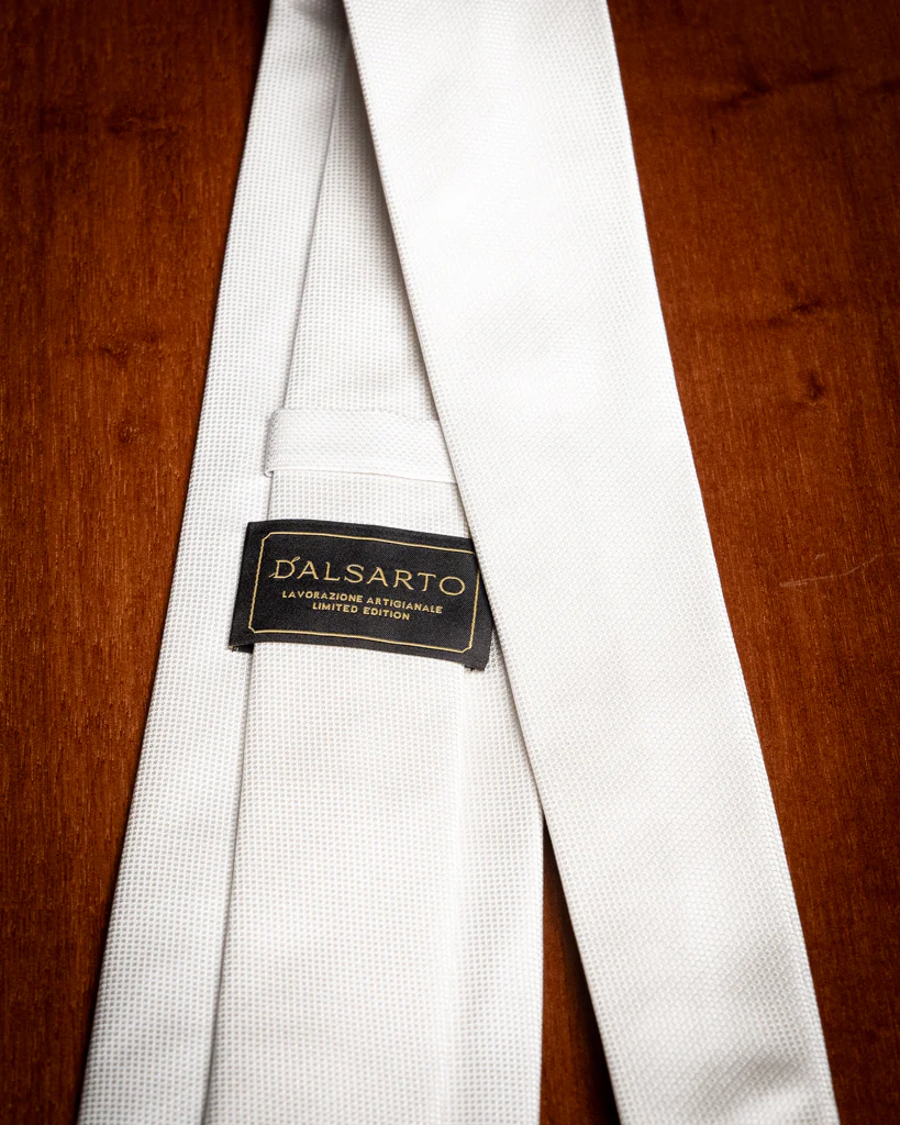 Cravatta Jacquard Grigio Perla con Microtrama - immagine 6