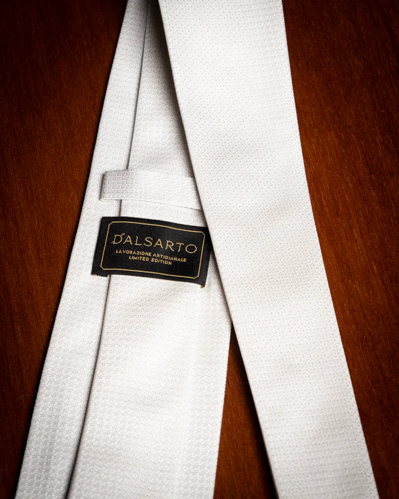 Cravatta Jacquard Operata Grigio Perla - immagine 5