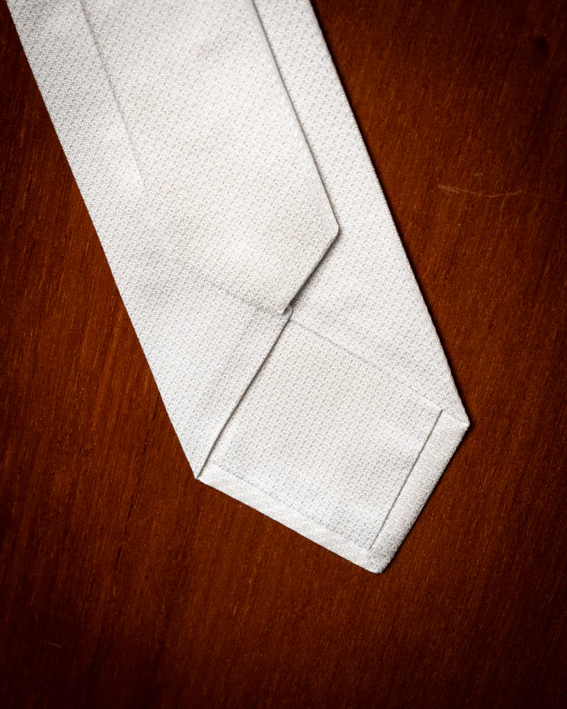 Cravatta Jacquard Operata Grigio Perla - immagine 6