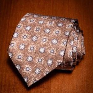 Cravatta Marrone a Fiori