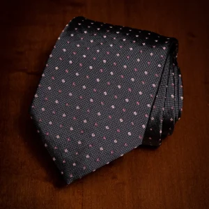 Cravatta Marrone con Disegni Rosa