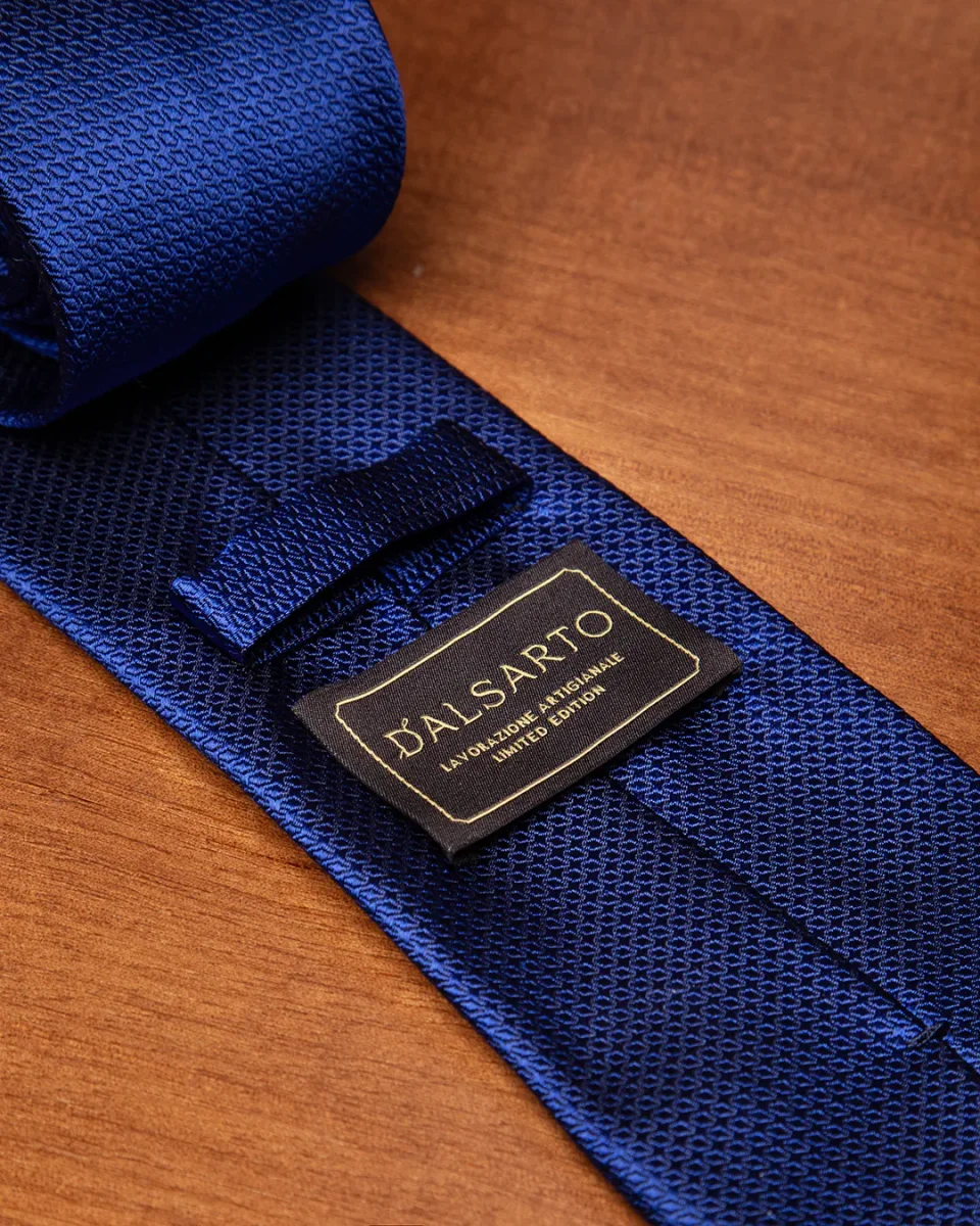 Cravatta Nido D'Ape Blu Elettrico - immagine 5