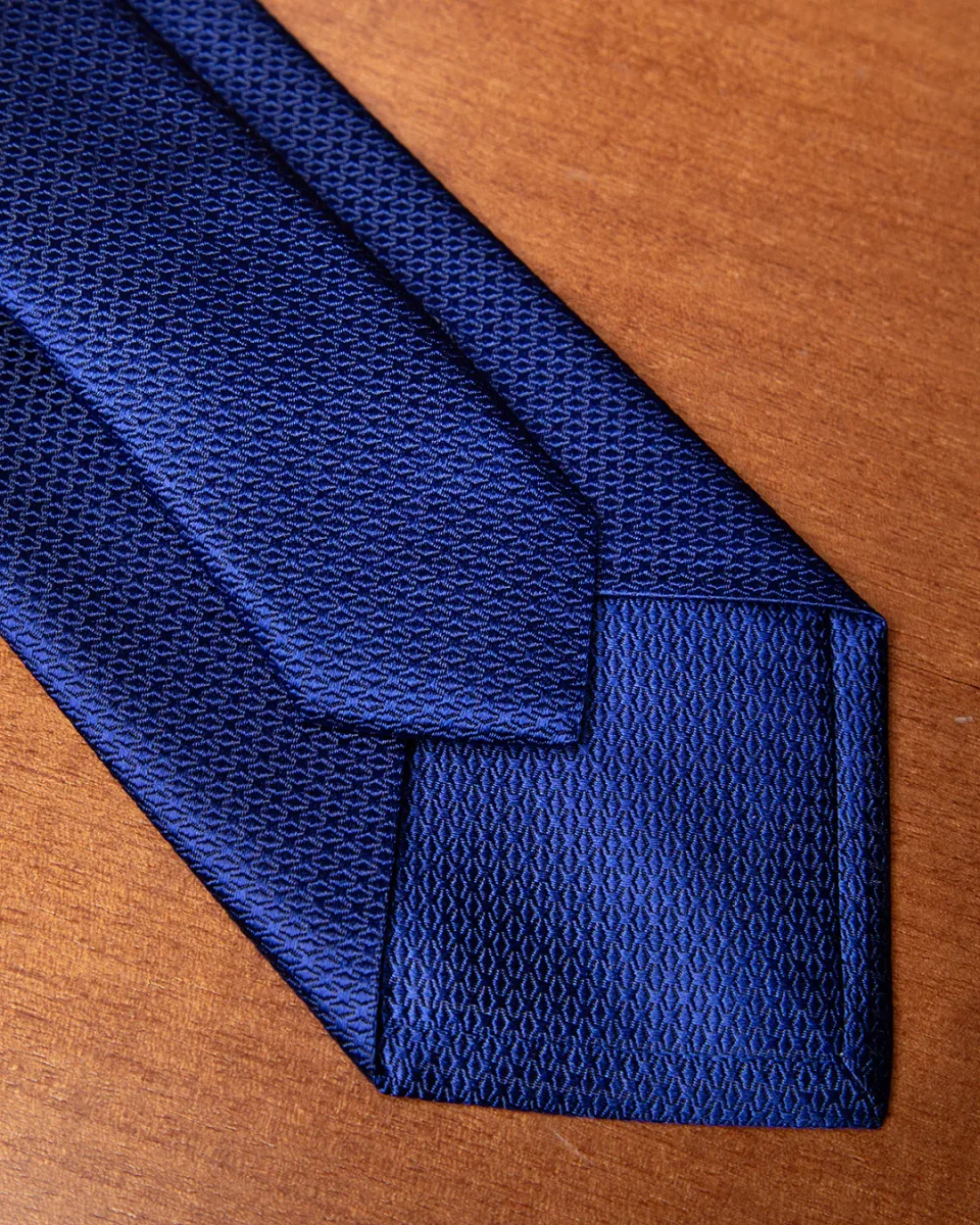 Cravatta Nido D'Ape Blu Elettrico - immagine 6