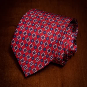 Cravatta Rossa con Rombi