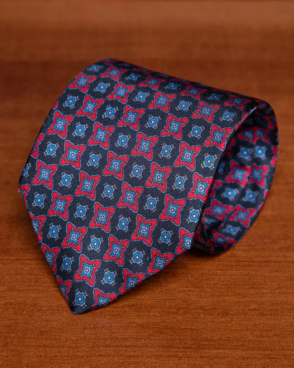 Cravatta Rosso e Blu Fantasia - immagine 3