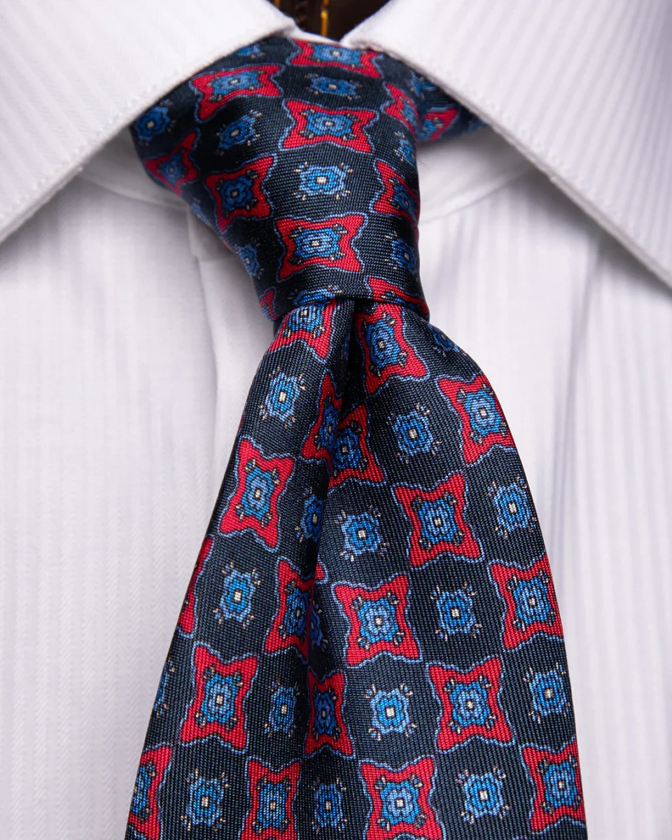 Cravatta Rosso e Blu Fantasia - immagine 4