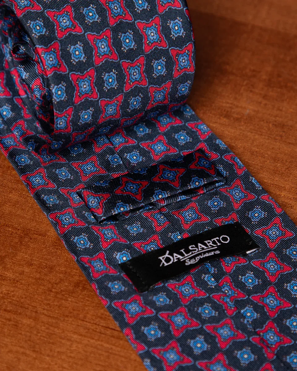 Cravatta Rosso e Blu Fantasia - immagine 5