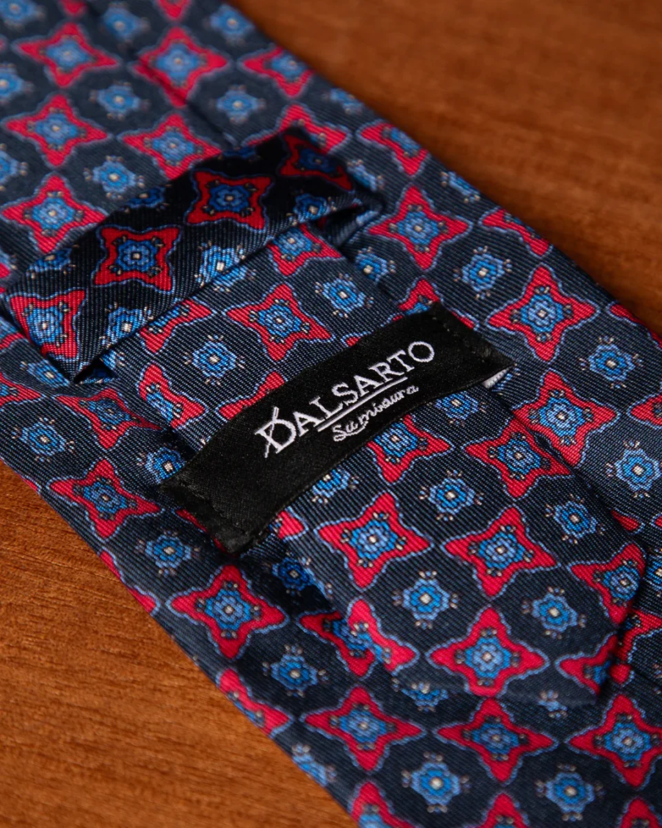 Cravatta Rosso e Blu Fantasia - immagine 6