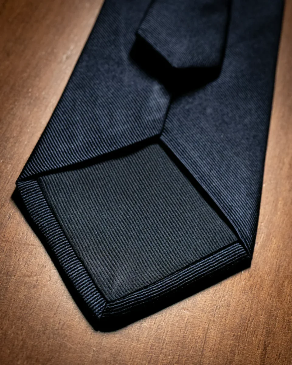 Cravatta Tinta Unita Blu Notte - immagine 4