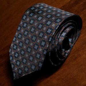 Cravatta Blu e Marrone Fantasia