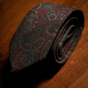 Cravatta Bordeaux con Fantasia Paisley Floreale