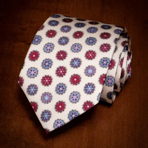 Cravatta Panna con Fiori