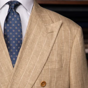 Abito Doppiopetto Perugino Gessato Beige