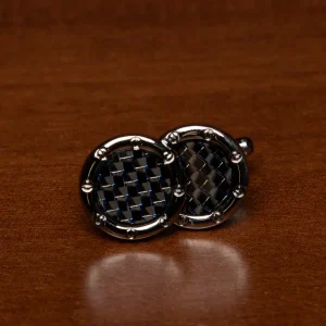 Gemelli Color Argento con Motivo Intrecciato Moderno