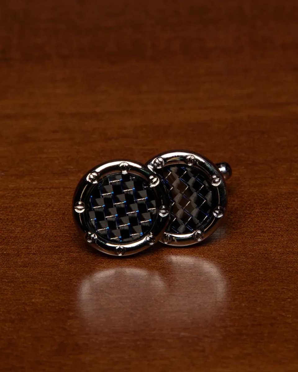 Gemelli Color Argento con Motivo Intrecciato Moderno